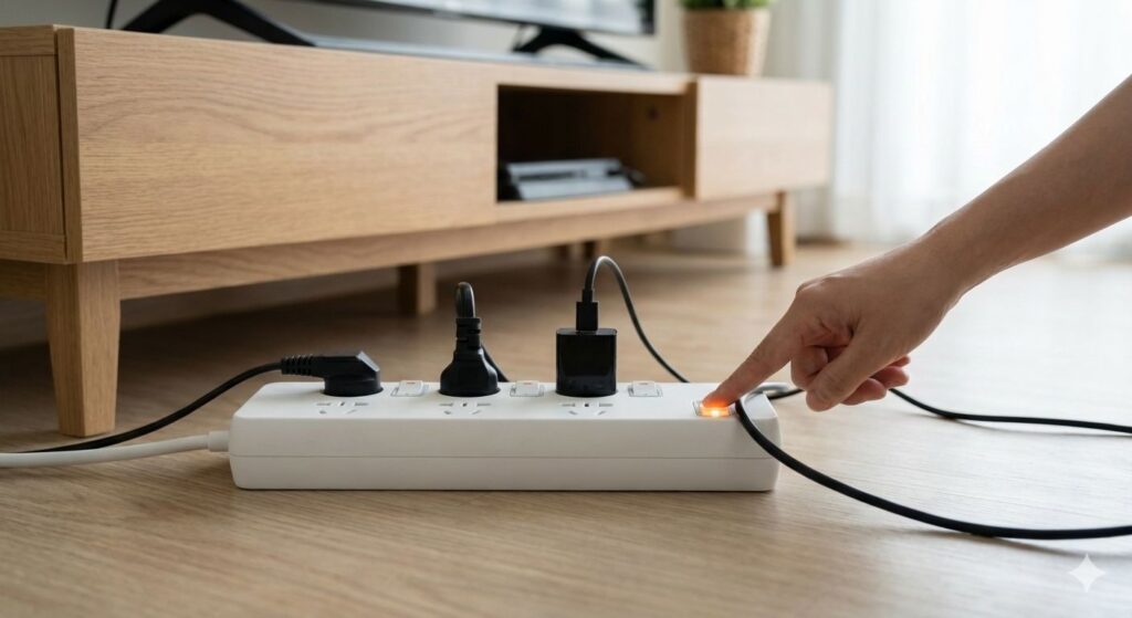 콘센트 전원 끄는 이미지